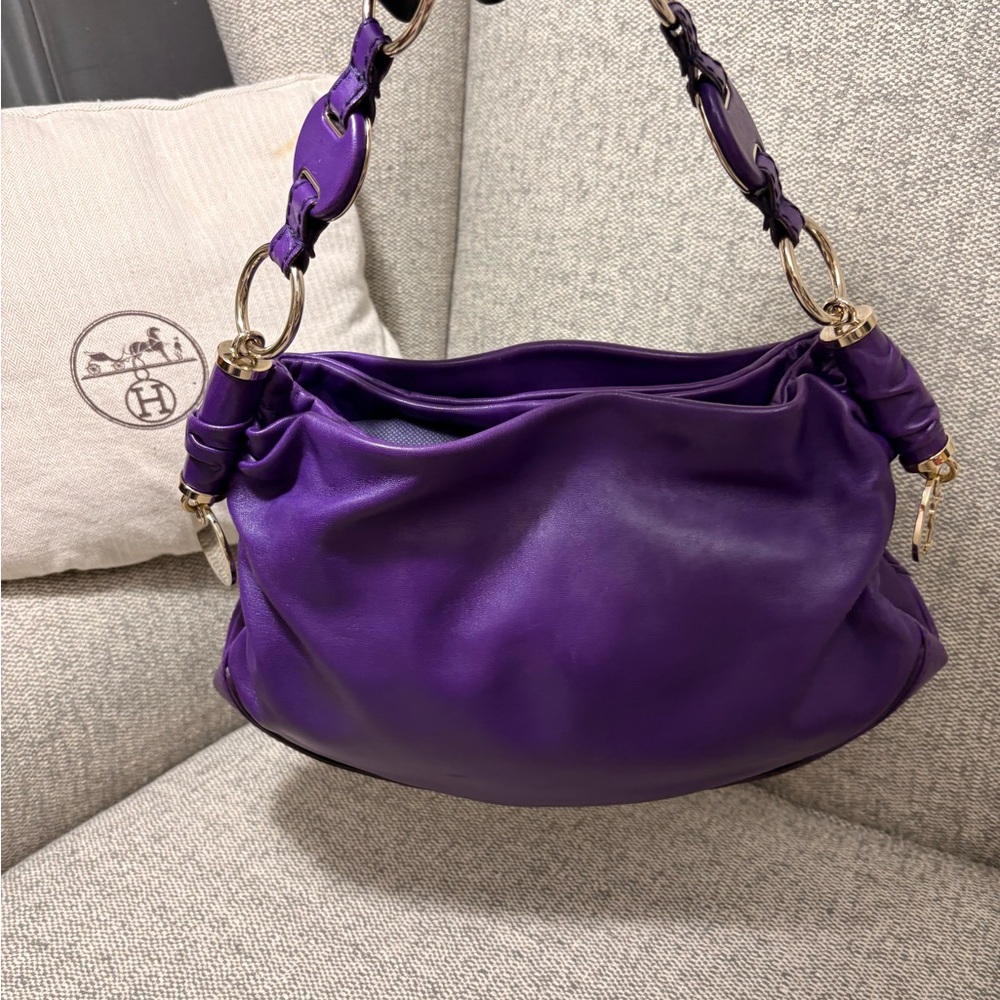 YSL Yves Saint Laurent Purple Hobo Bag - Picture 3 of 12